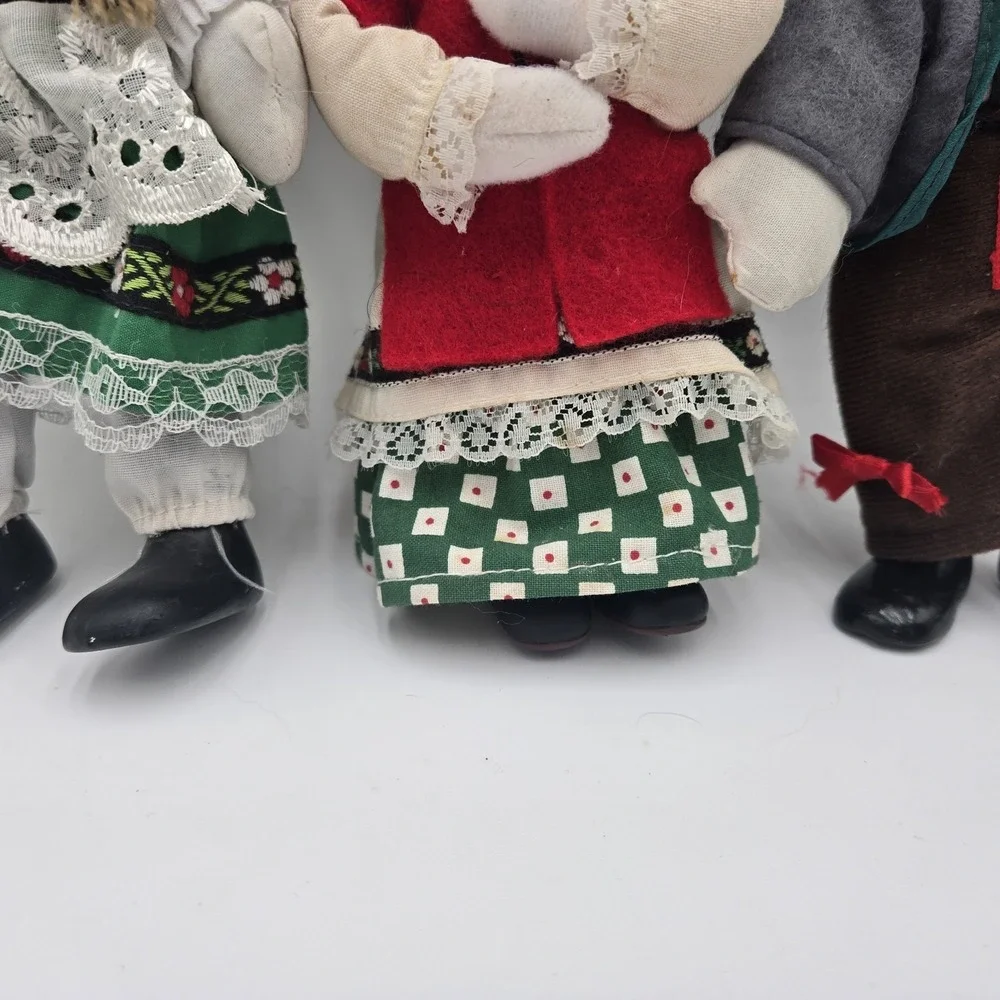 Hand Painted German Bavarian Porcelain Doll‎ Girl Boy Grandma Vtg Folk Figures